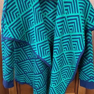Drape green/ navy cardigan